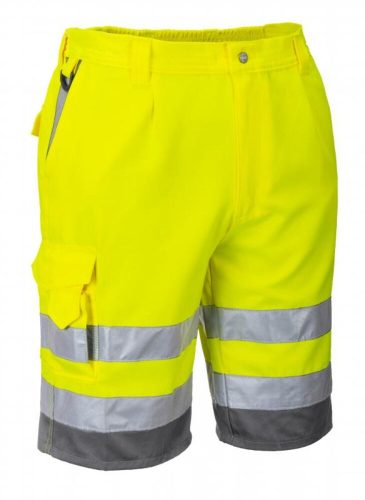 Portwest E043 jólláthatósági rövidnadrág sárga/szürke színben
