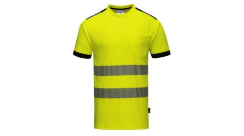 Portwest T181 jólláthatósági munkavédelmi póló sárga/fekete színben