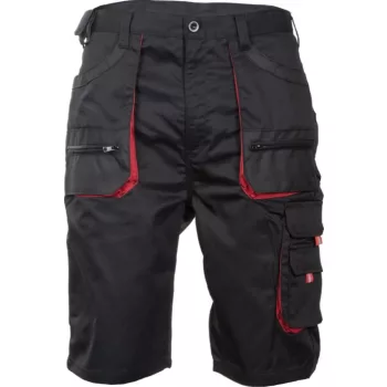   F&F Carl BE-01-009 munkavédelmi bermuda fekete/piros színben
