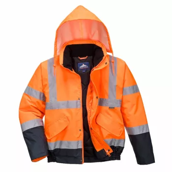   Portwest S266 Hi-Vis kéttónusú bomber kabát narancs/navy színben