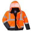 Portwest S266 Hi-Vis kéttónusú bomber kabát narancs/navy színben
