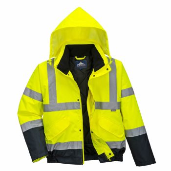   Portwest S266 Hi-Vis kéttónusú bomber kabát sárga/navy színben