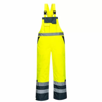   Portwest S489 Kontraszt bélelt mellesnadrág sárga színben