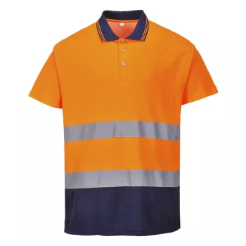   Portwest S174 Kéttónusú Cotton Comfort póló narancs/navy színben