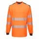 Portwest T185 PW3 Hi-Vis hosszú ujjú póló narancs/fekete színben
