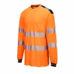 Portwest T185 PW3 Hi-Vis hosszú ujjú póló narancs/navy színben