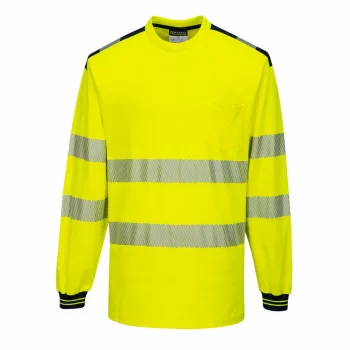   Portwest T185 PW3 Hi-Vis hosszú ujjú póló sárga/fekete színben