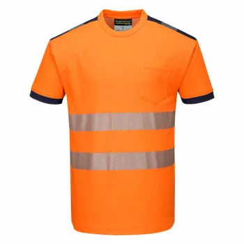Portwest T181 PW3 Hi-Vis póló narancs/navy színben