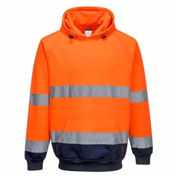   Portwest B316 Kéttónusú kapucnis pulóver narancs/navy színben