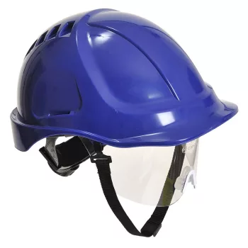   Portwest PW54 Endurance Plus védősisak védőszemüveggel royal színben
