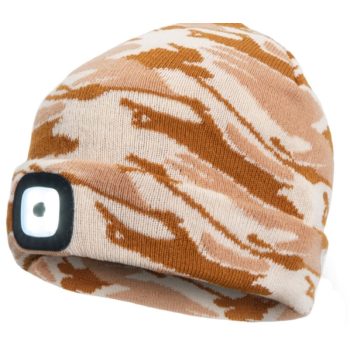 Cerva Deel LED lámpás sapka bézs terepmintás színben