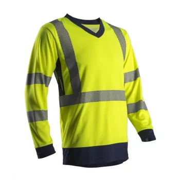   Coverguard Suno jól láthatóságot biztosító sárga színű hosszú ujjú póló,v-nyakú