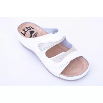 Ledi 412/18 női munkavédelmi papucs fehér-bézs színben