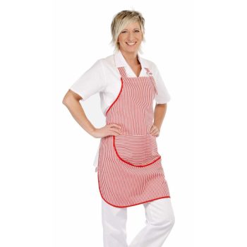 Cerva Venus derekas kötény zsebbel piros/fehér színben