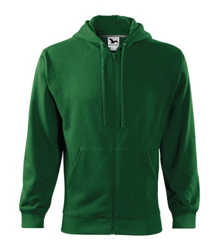 Malfini Trendy Zipper 410 kapucnis pulóver üvegzöld színben