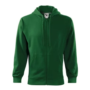  Malfini Trendy Zipper 410 kapucnis pulóver üvegzöld színben