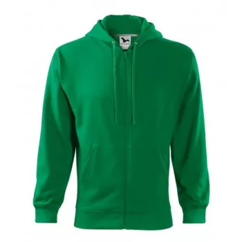   Malfini Trendy Zipper 410 kapucnis pulóver fűzöld színben