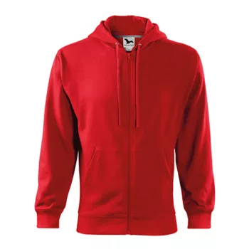 Malfini Trendy Zipper 410 kapucnis pulóver piros színben