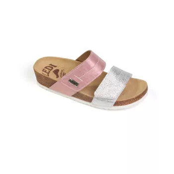 Ledi 951/CS3 női tépőzáras papucs pink-ezüst színben