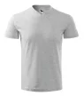 Malfini 102 V-neck unisex póló világosszürke melírozott színben