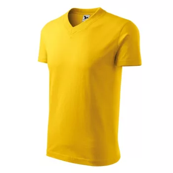 Malfini 102 V-neck unisex póló sárga színben