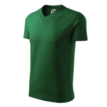 Malfini 102 V-neck unisex póló üvegzöld színben