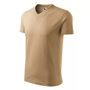 Malfini 102 V-neck unisex póló homok színben