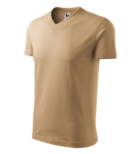 Malfini 102 V-neck unisex póló homok színben