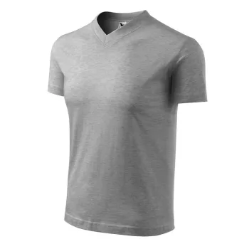   Malfini 102 V-neck unisex póló sötétszürke melírozott színben