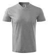 Malfini 102 V-neck unisex póló sötétszürke melírozott színben