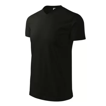 Malfini 111 Heavy V-nyakú unisex póló fekete színben