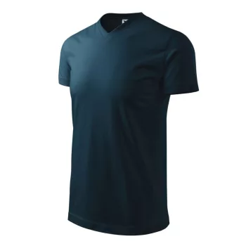 Malfini 111 Heavy V-nyakú unisex póló navy színben