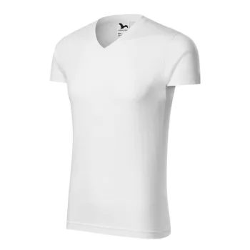 Malfini 146 Slim Fit V-neck férfi póló fehér színben