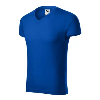   Malfini 146 Slim Fit V-neck férfi póló királykék színben