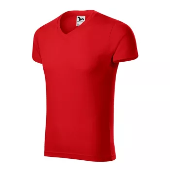 Malfini 146 Slim Fit V-neck férfi póló piros színben