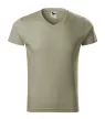 Malfini 146 Slim Fit V-neck férfi póló világos khaki színben
