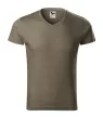 Malfini 146 Slim Fit V-neck férfi póló army színben