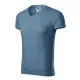 Malfini 146 Slim Fit V-neck férfi póló farmerkék színben