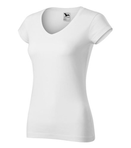 Malfini 162 Fit V-neck női póló fehér színben