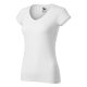 Malfini 162 Fit V-neck női póló fehér színben