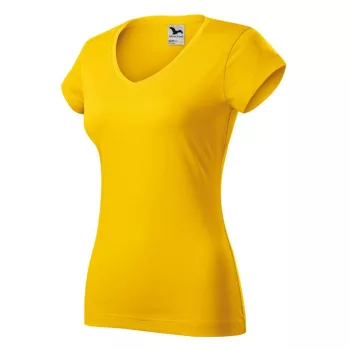 Malfini 162 Fit V-neck női póló sárga színben