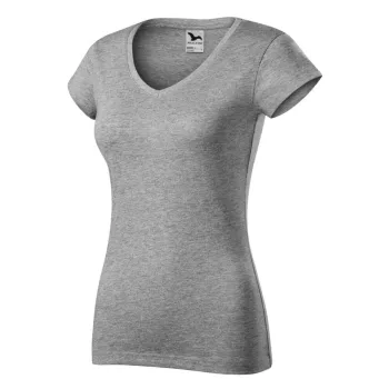   Malfini 162 Fit V-neck női póló sötétszürke melírozott színben