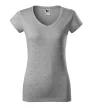 Malfini 162 Fit V-neck női póló sötétszürke melírozott színben
