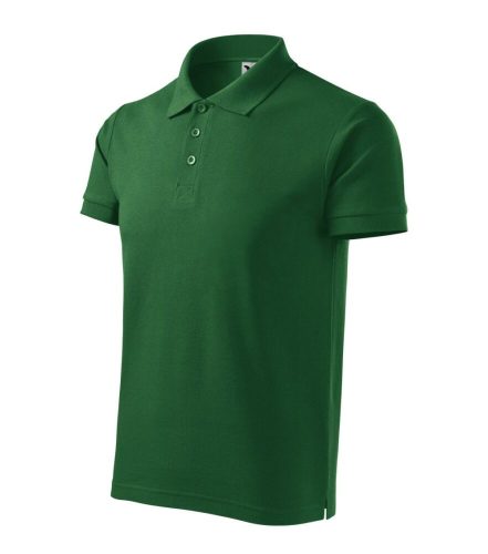 Malfini 215 Cotton Heavy galléros férfi póló üvegzöld színben