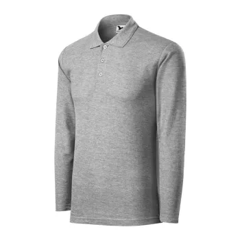   Malfini 221 Pique Polo LS galléros férfi póló sötétszürke melírozott színben