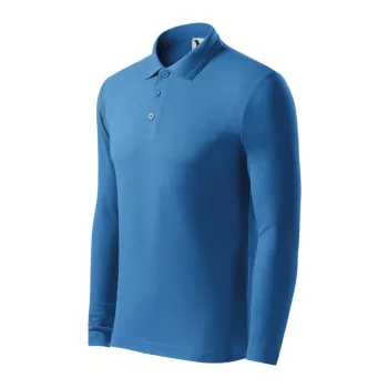   Malfini 221 Pique Polo LS galléros férfi póló azúrkék színben