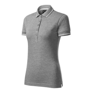   Malfini 253 Perfection plain galléros női póló sötétszürke melírozott színben