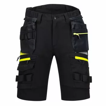   Portwest DX444 Holster munkavédelmi rövidnadrág fekete-sárga színben
