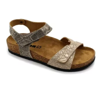 Leon 4300 női kényelmi szandál arany-kígyó színben