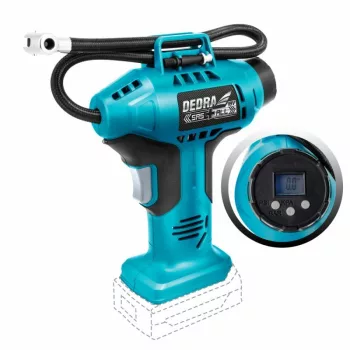   Dedra DED7078LCD akkus kerékfúvató kompresszor 18 V 11Bar LCD SAS-ALL